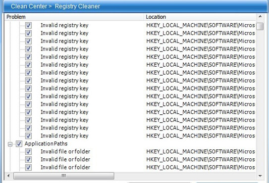 uflysoft registry cleaner report